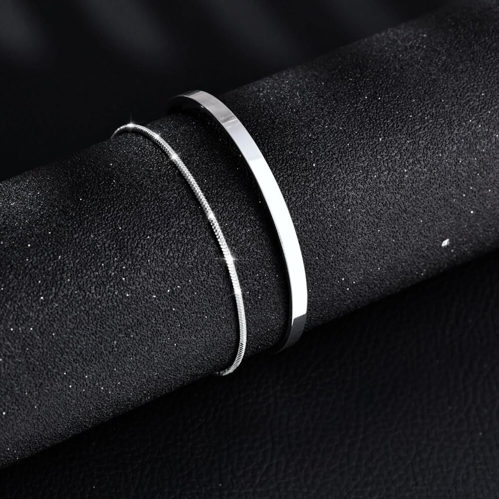 Stackable Bracelets For Men - Dainty 925 Sterling… - image 7